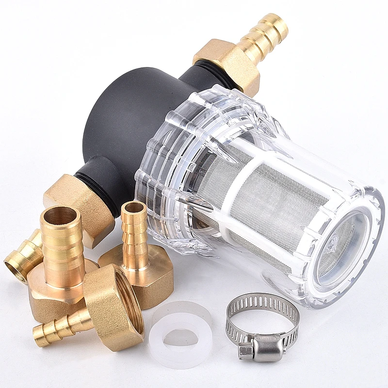 3/4'' To 8~25mm Garden Irrigation Filter Brass Pagoda Joint Aquarium Fish Tank Hose Bathroom Kitchen Water 10~200 Mesh Strainer