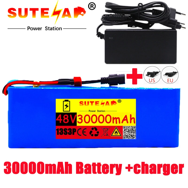 

2021, new 48V Li ion battery 48V30ah 1000W 13s3p Li ion battery pack for 54.6V E-bike electric scooter with BMS + charger