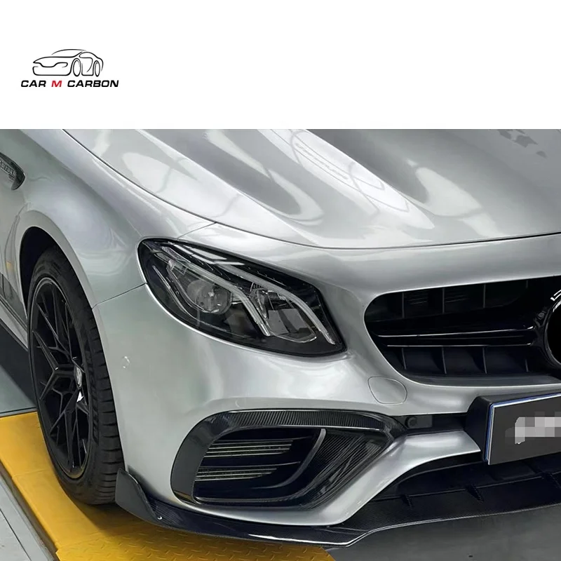 

STLFSTLFNew Product Carbon Fiber Front Bumper Spoiler Front Lip or Front Light Cover for E Class W213 E63 2017-19 Y~ Bodykit