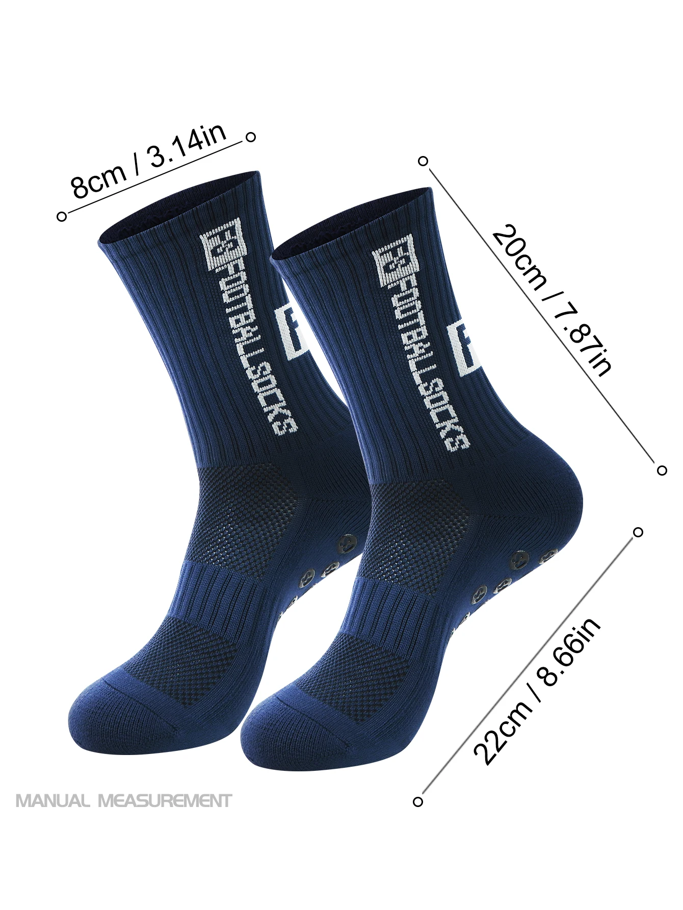 WRELS 1/2/3 Pares de Calcetines de Fútbol Antideslizantes y Anti-Olor, Calcetines Deportivos Transpirables con Base Grue