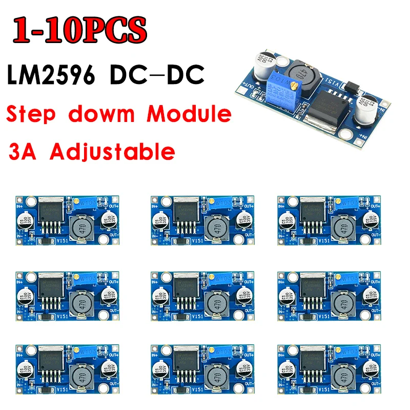 LM2596s DC-DC Step-Down Voedingsmodule 3A Verstelbare Step-Down Module LM2596 Voltage Regulator 24V 12V 5V 3V