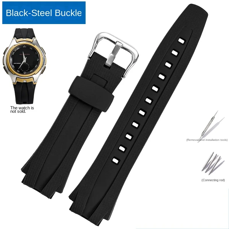 ل كاسيو AQ-163W-1 AQ-160 AQ-161 سيليكون حزام اكسسوارات الرياضة الرجال حزام الساعات سوار مقاوم للماء AQ 163W-1 AQ160 AQ161