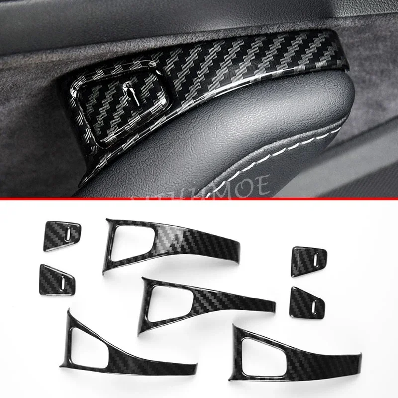 

Накладки на переключатель внутреннего дверного замка из углеродного волокна для Tesla Model 3 Model Y 2018-2022 гг., аксессуары