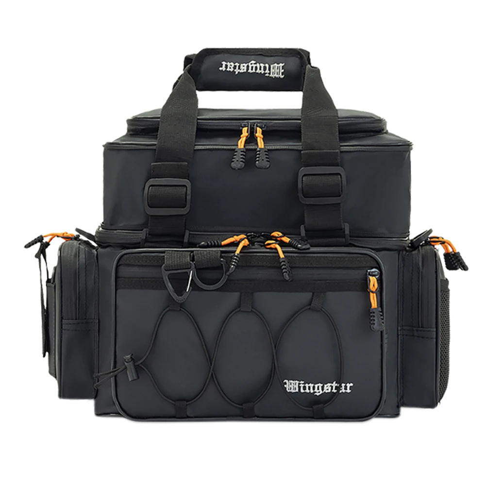 Angeltaschen, Angelgeräte-Boxen mit großem Fassungsvermögen, Umhängetasche mit mehreren Taschen, kratzfest, verschleißfest, für Outdoor-Wanderungen – Detail 3