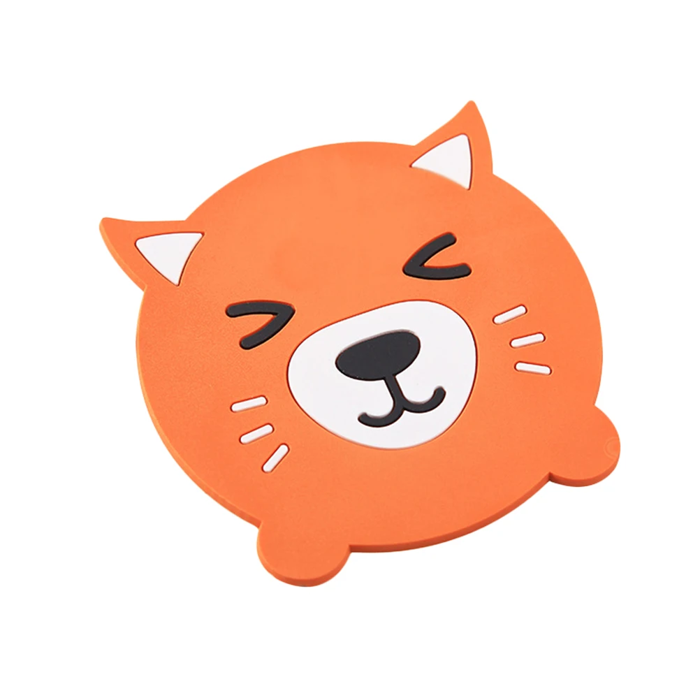 

10 Pcs Coaster Cartoon Animal PVC Soft Rubber Creative Coaster Drink Coasters Green Waterproof Desk Home Office Bar Decor