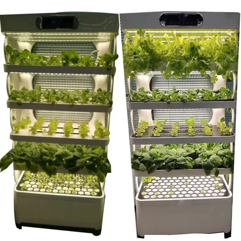 กระถางปลูกผักไฮโดรโปนิกส์ LED ขนาดเล็กสำหรับใช้ในบ้าน พร้อมน้ำยาบำรุงพืช