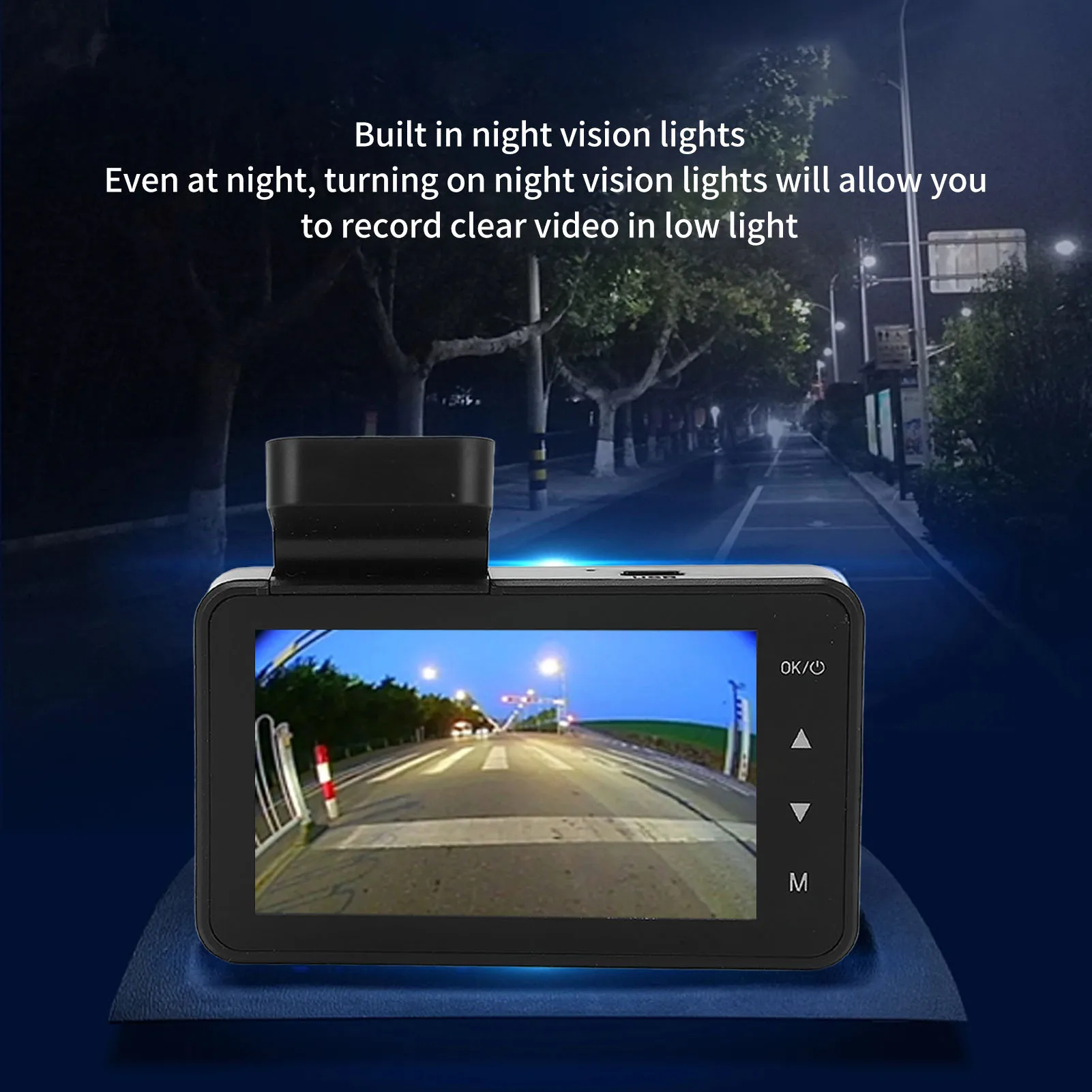 

Dashboard Camera Recorder Playback and Data Smart Loop Recording Dash Cam with 100mAh Lithium Battery for Driving