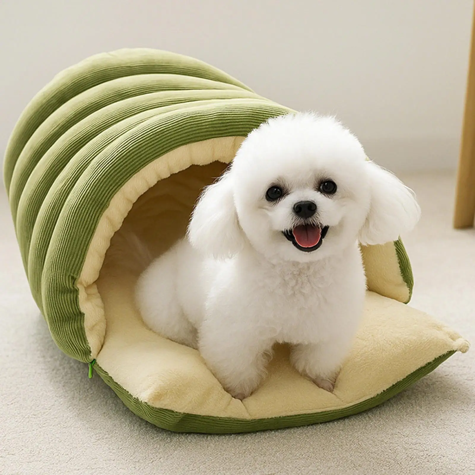 

Спальная кровать для кошек, зимняя домашняя утолщенная кровать для кошек, моющаяся мягкая короткая плюшевая пушистая закрытая теплая кровать для домашних животных для щенка котенка