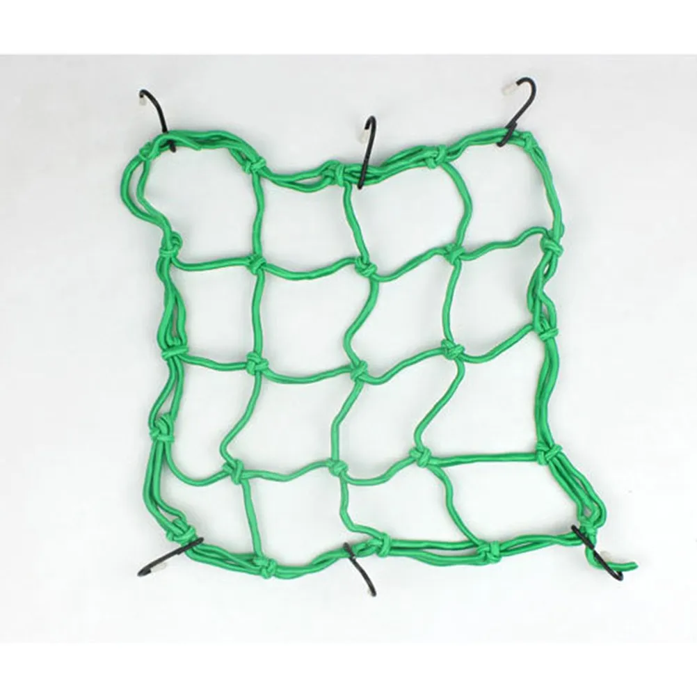 30X30Cm Motorcycle Luggage Net Bungee Cargo Strap 6 Metal Hooks Elastic Storage For Scooter Moped Tank Bag Ride Gear