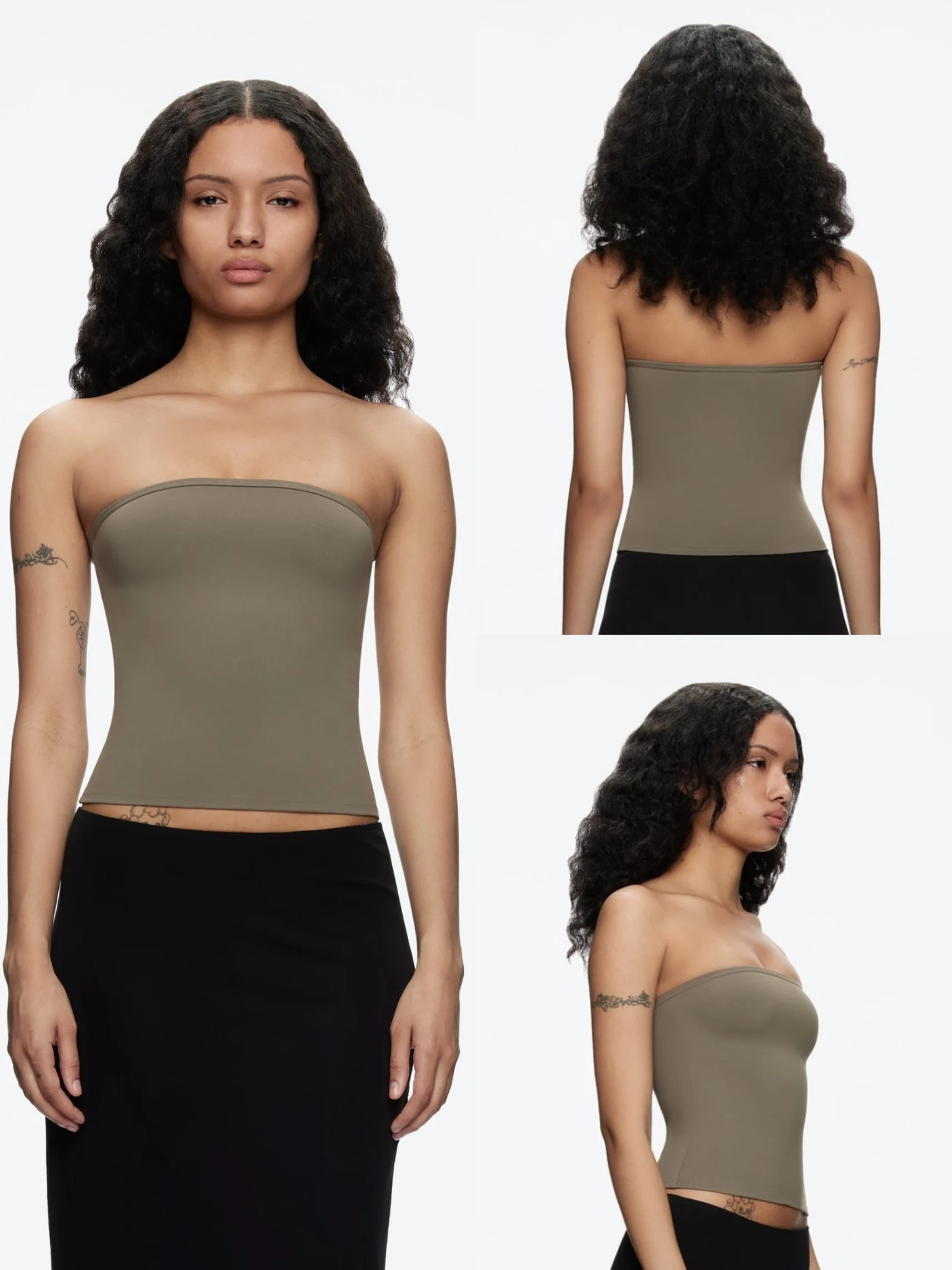 

Tank Military Green Women's Elastic Short Tight Tube Top Casual Sports Top Fashionable Sexy Vest