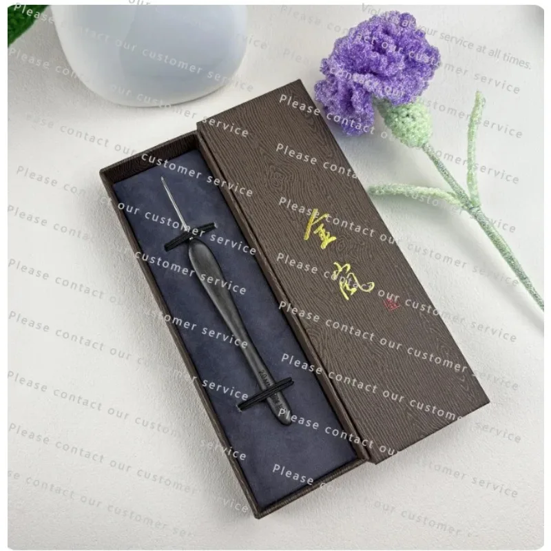 1PCS Ebony Handle Crochet Hook, Stainless Steel Crochet Tool, Smooth Gliding for Comfortable Weaving and Travel Hand Craft Use