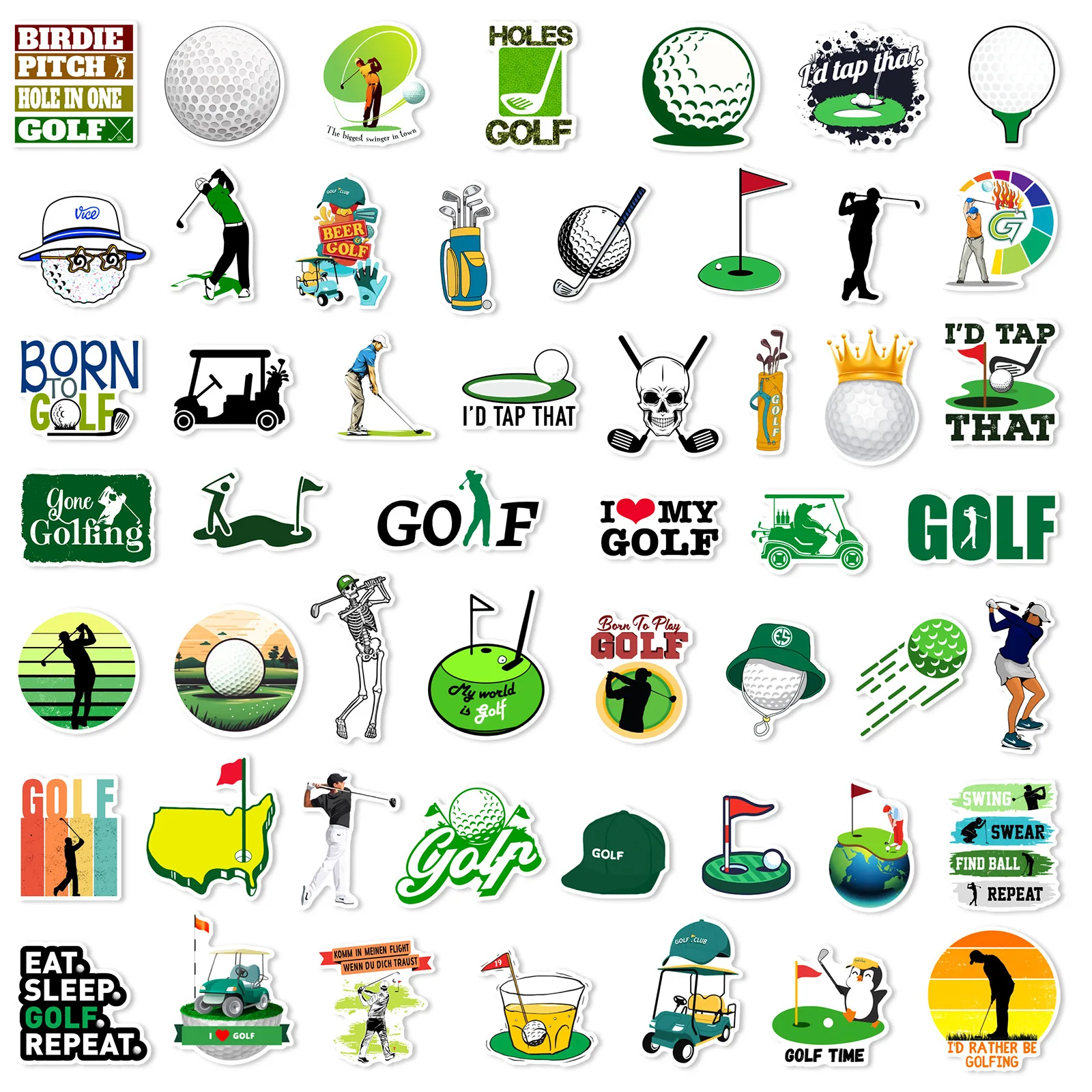 10/50PCS Outdoor Sport Golf Stickers Graffiti Decoration Guitar Luggage Phone Stationery Cup Box Scrapbook Waterproof Stickers