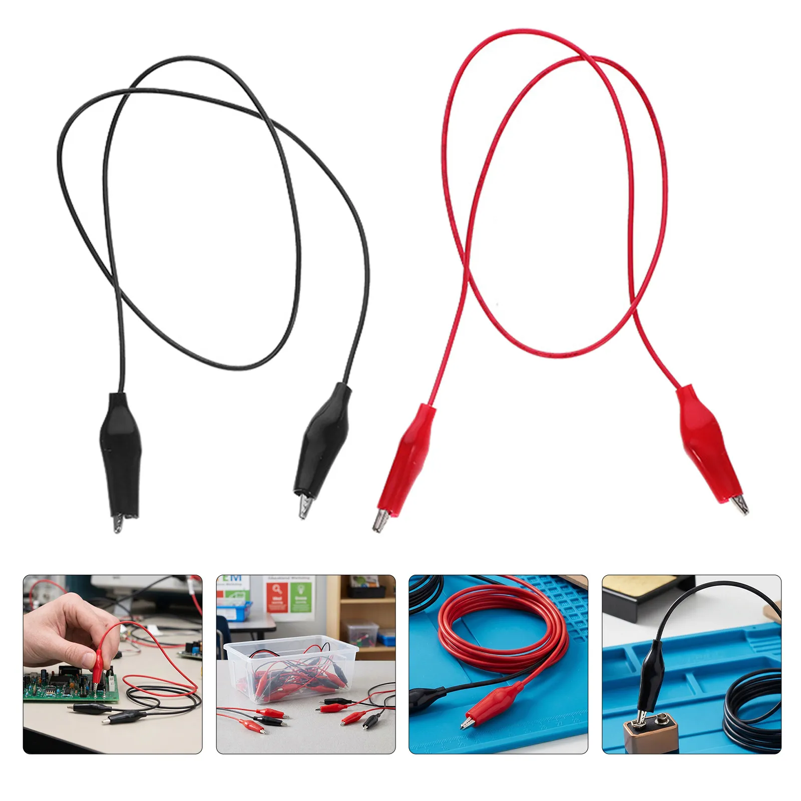 20Pcs Alligator Clip Leads Dual-Ended 13.8inch Insulated PVC Wire Electrical Jumper Cables Circuit Prototyping