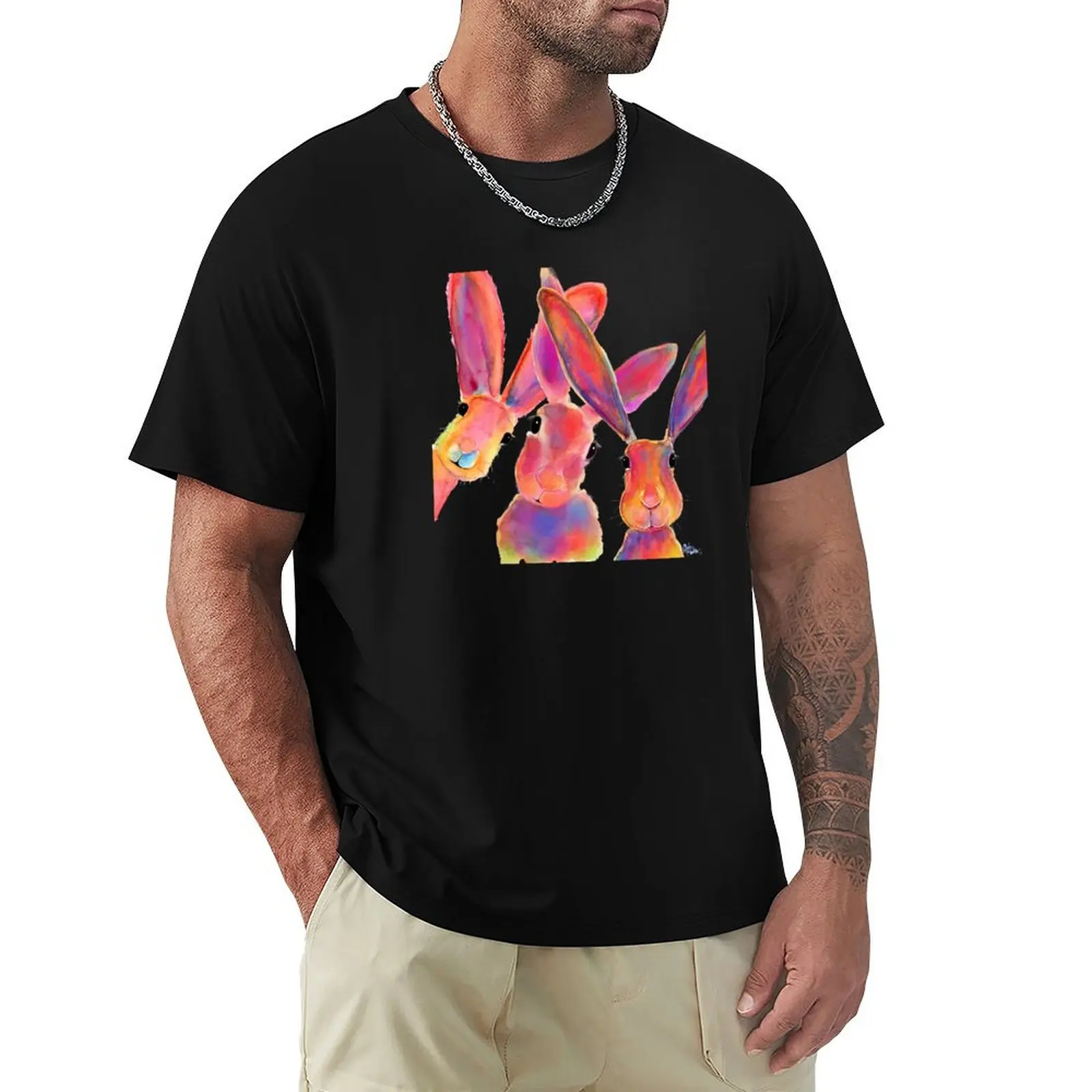 HARE RaBBiT PRiNTS 'LeMoN, JiM and JaM' BY SHIRLEY MACARTHUR T-Shirt t shirt man designer T-Shirt
