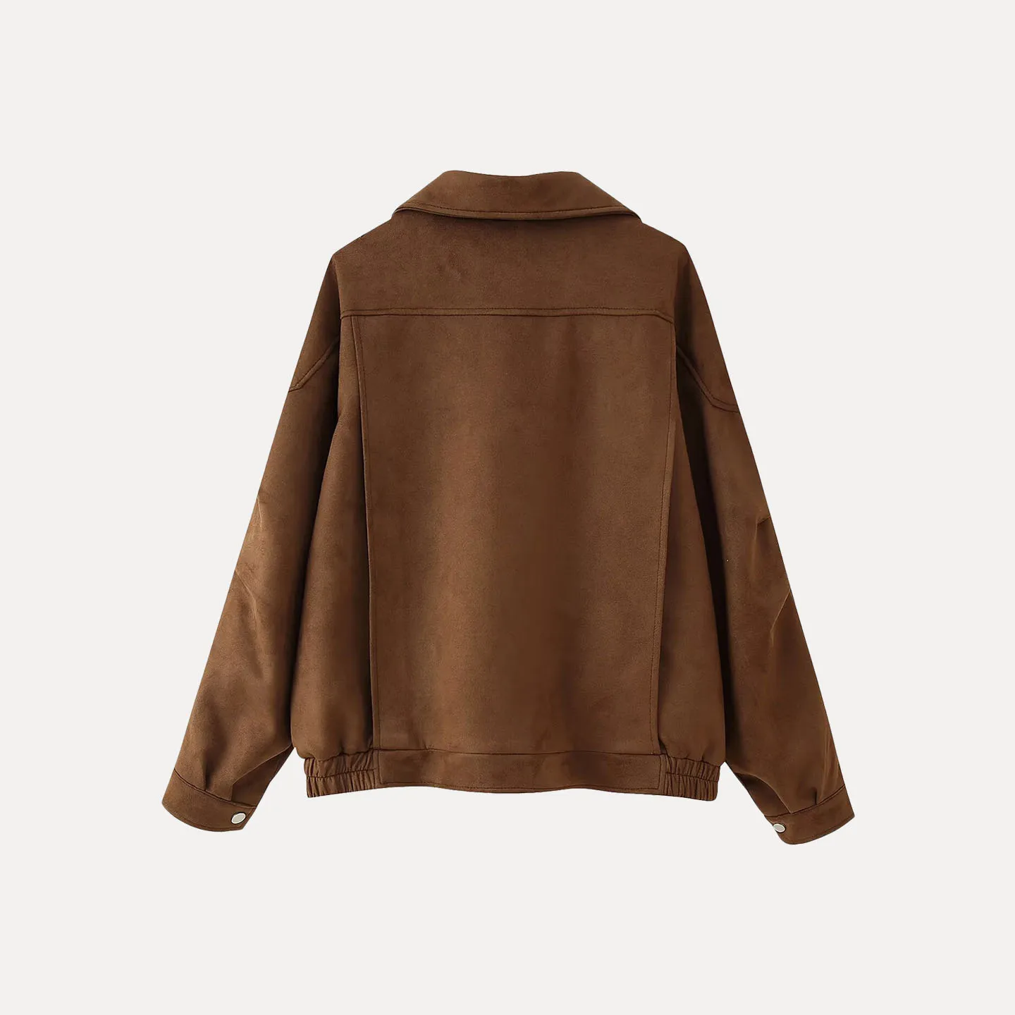 

Casual Sle ort Jaet Women's Faion Autumn 2025 Z Brand Loose Fit Long Sve Zipper Closure Vintage Beau Ray Ja...