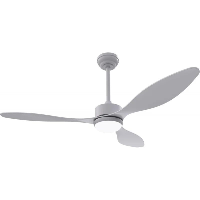 

White Fans Lights And Remote, 52 Inch Modern Ceiling Fan With , 3 Color Light, 6 Speed, DC Motor, For Bedroom/