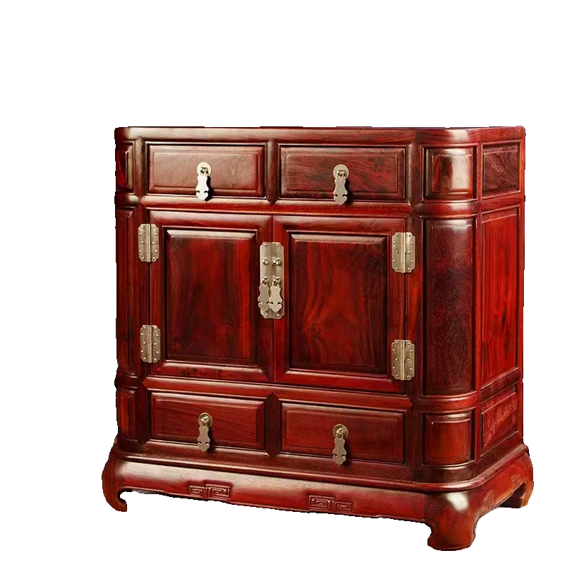 

Red sandalwood pure solid wood locker, retro storage cabinet, Chinese high-grade log multi-functional storage cabinet