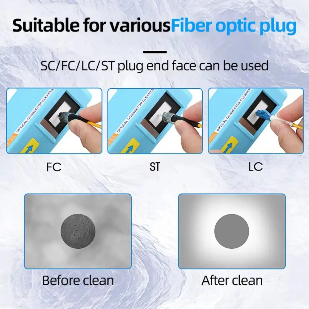 

Fine Fibers Fiber End Face Cleaning Box Convenient Fast Pigtail Cleaner Cassette High Density Replaceable Core