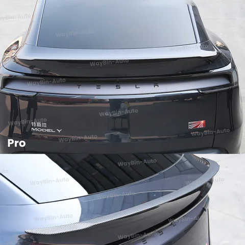 Tesla Model Y Juniper 2025 용 글로시 블랙 뒷 트렁크 스포일러 트림 키트 - P 스타일 블레이드 스포츠 바디 스타일링 외부 액세서리