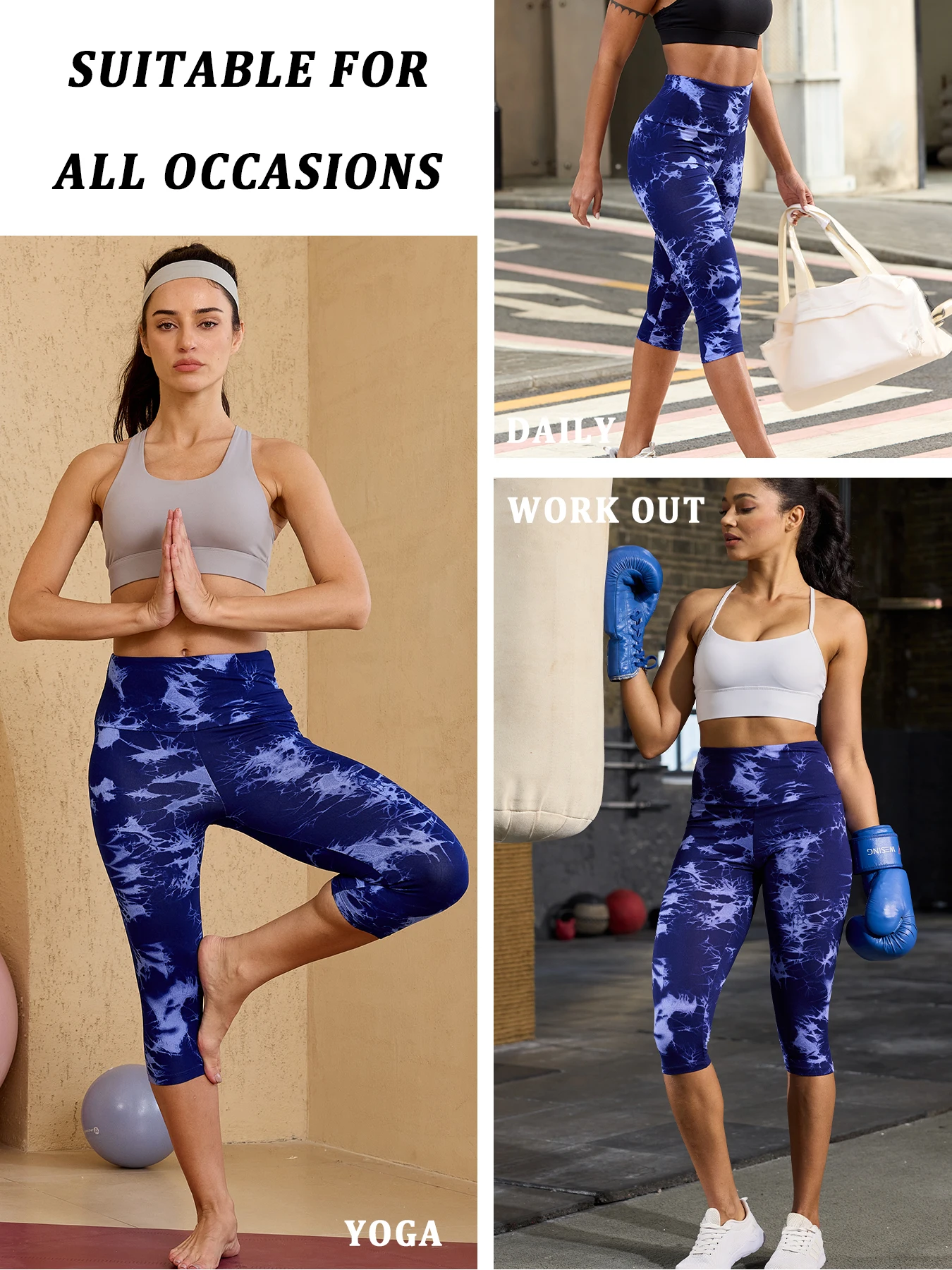 여성용 하이웨이스트 카프리 팬츠, 매우 부드러운 복부 보정, 비침 방지, 운동, 요가, 러닝, 애슬레틱, 짐 레깅스