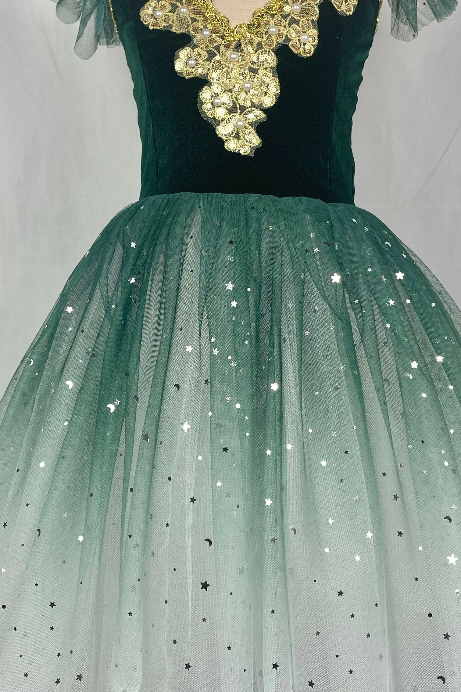 Green Ballet Dress Girls Ballet Skirt Long Dance Dress For Children Women Ballerina Performance Costumes Girls Belly Dance Wear