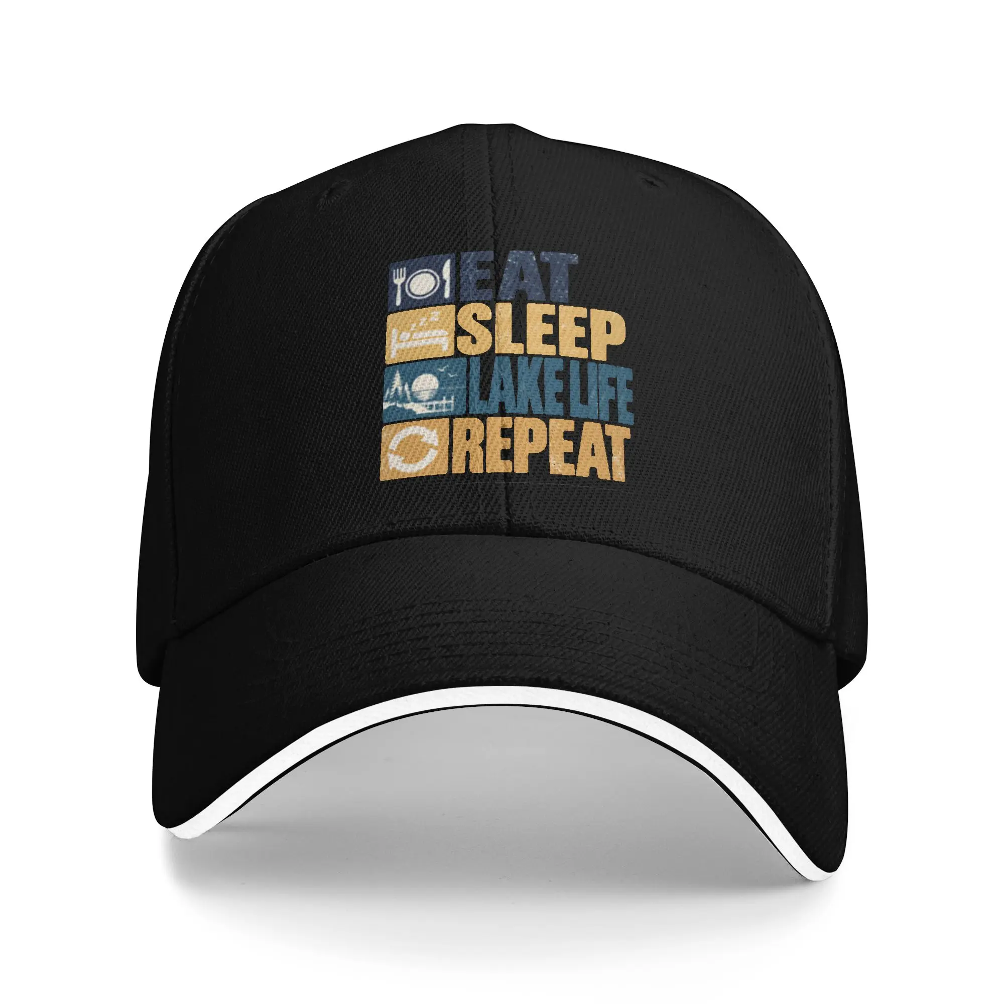 Eat Sleep Lake Life Repeat Lake Lover Outdoor Vacation Gift For Children Men Women A Baseball Cap Hat