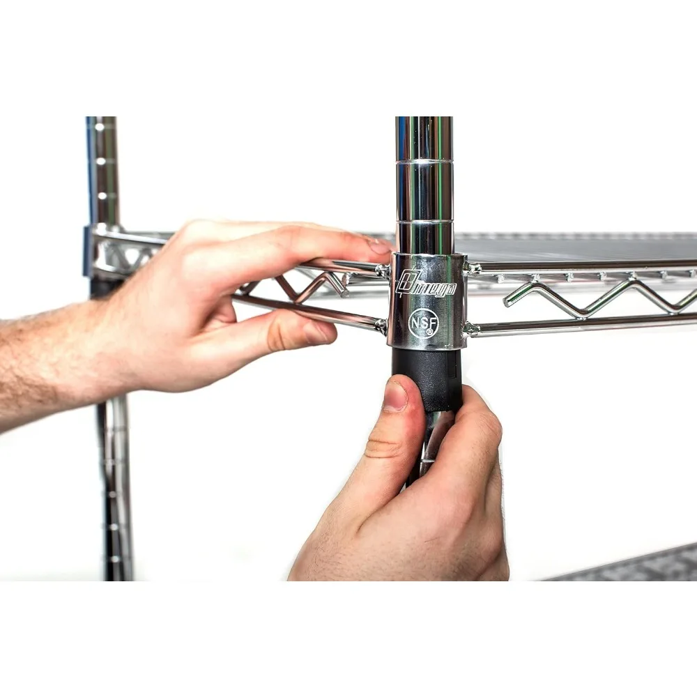 3段クロームスターターシェルフユニット、奥行き12インチ、幅30インチ、高さ74インチ、頑丈で省スペースな収納ソリューション