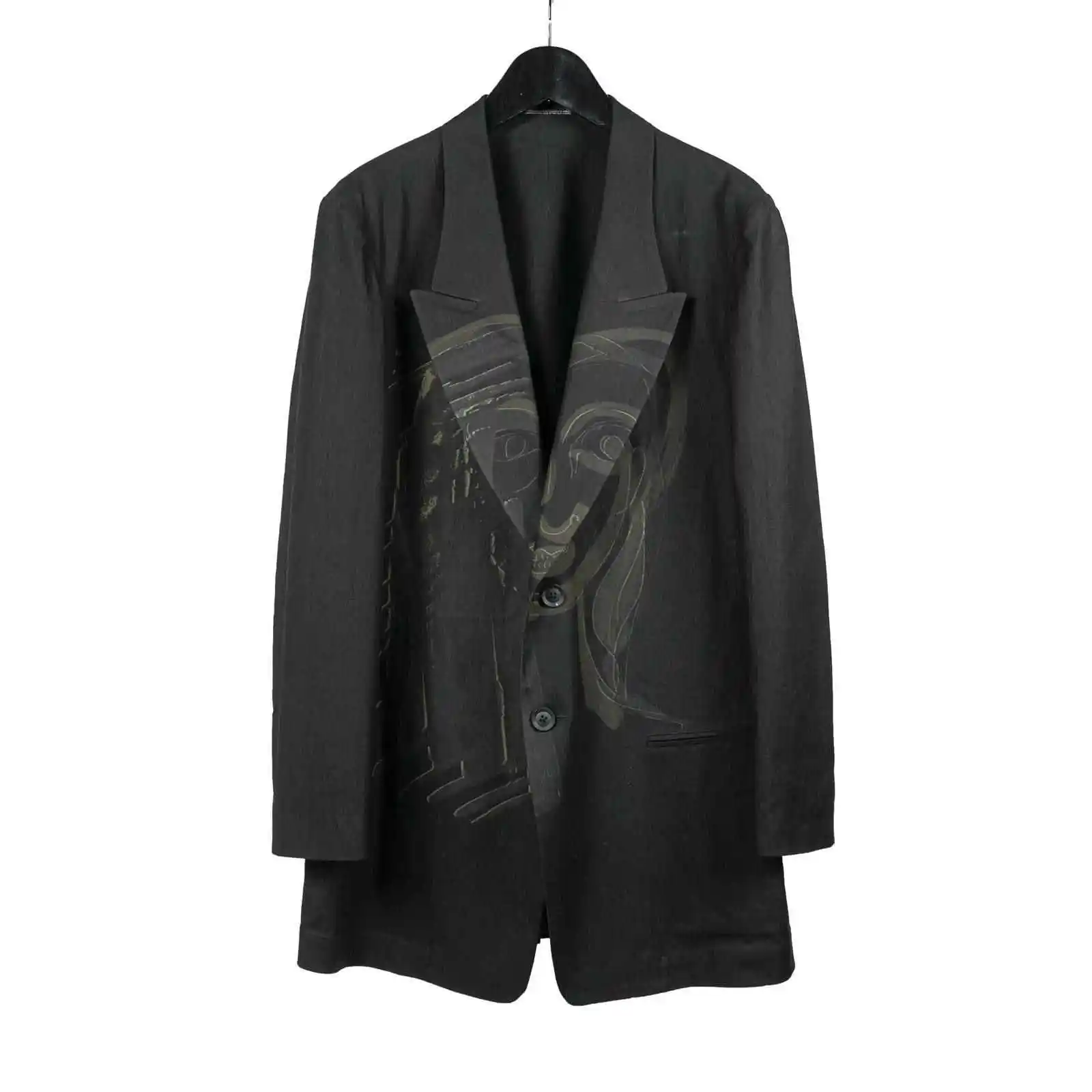 

TOP-YAMAMOTO Japanese original design Dark and niche black loose printed jacket