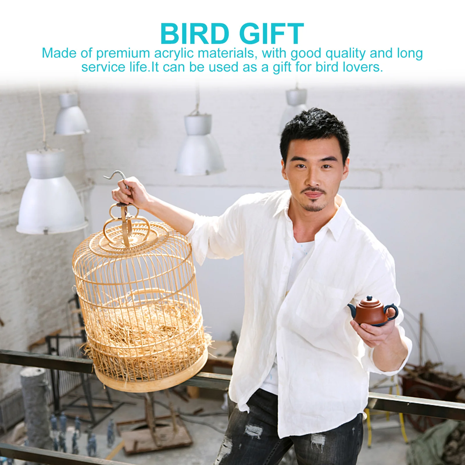 

Automatic Bird Feeder Premium Transparent Acrylic Pet Food Container Wide Opening for Easy Refill Suitable Parakeet Parrot