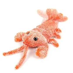 Rechargeable Electric Flopping Lobster Cat Toy Realistic Jumping Shrimp Plush Interactive Washable Toys With Catnip Packets