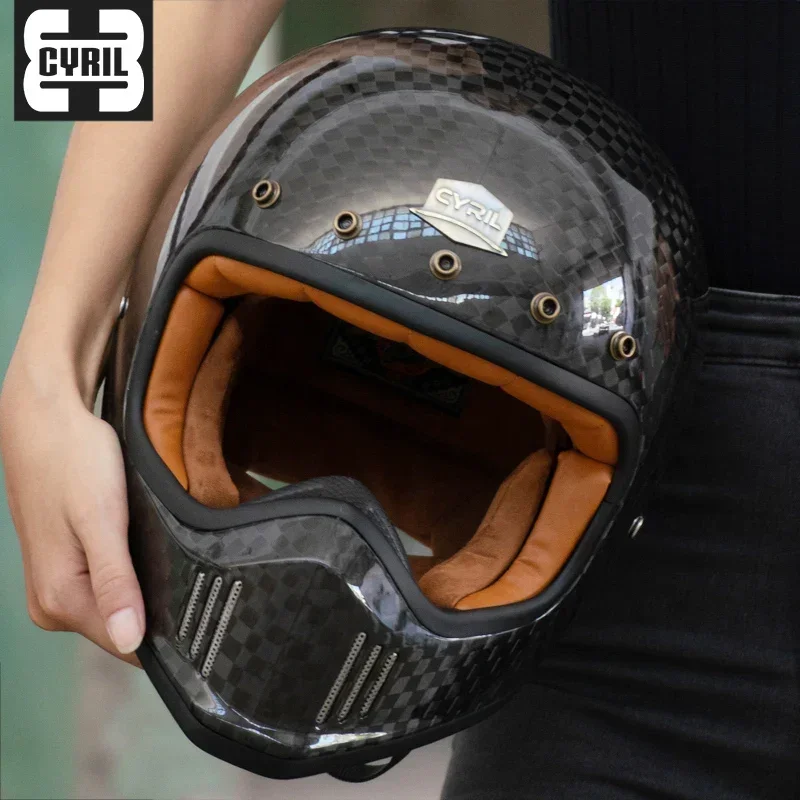 Vintage cafe racer full face motorcycle helmet retro casco de moto DOT ECE approved Capacete Jet helm Motorbike can match goggle