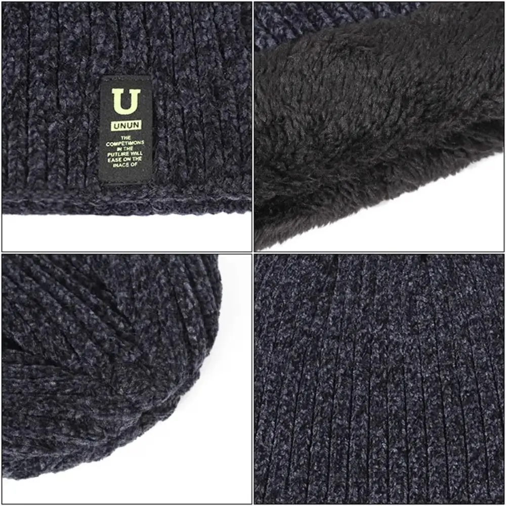 Soft Men\'s Winter Knit Hats New Comfortable Outdoor Riding Beanies Cap Keep Warm Stretch Cuff Knitted Cap