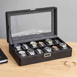 DELESYS 6/10/12 Slots New Fashion PU Leather Watch Storage Box Black Purple Stylish Watch Display Case Holiday Special Gift Box