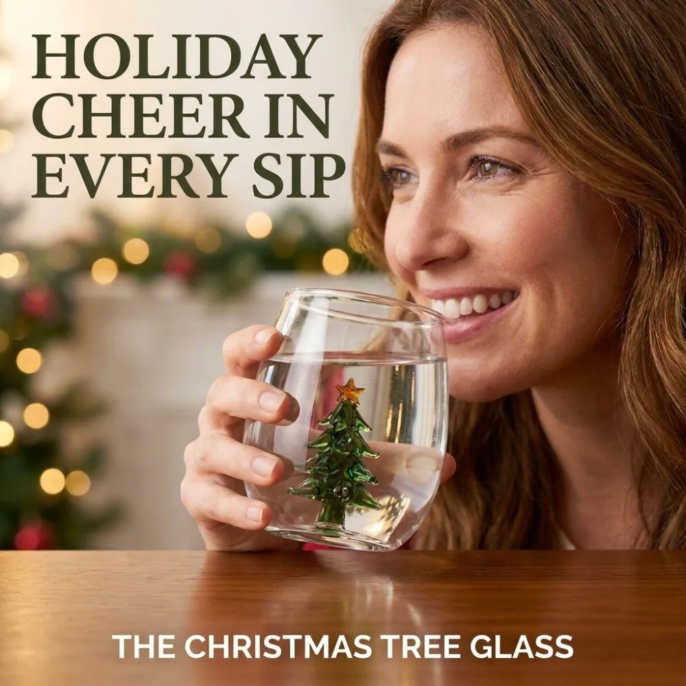 Cute Heat-Resistant Christmas Tree Cups Cartoon Single-layer Holiday Drinkware Comfortable Grip Large-caliber Milk Cups Kitchen