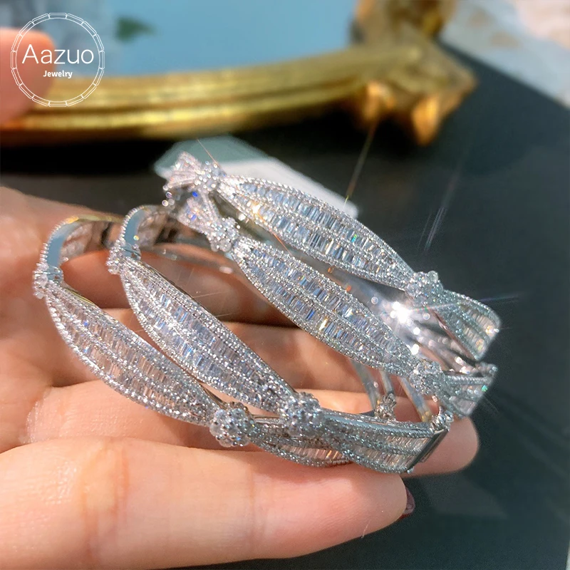 

Aazuo Luxury Jewelry 18K Gold Real Diamonds 1.85ct High Quality Bracelet For Woman Upscale Trendy Wedding Engagement Party