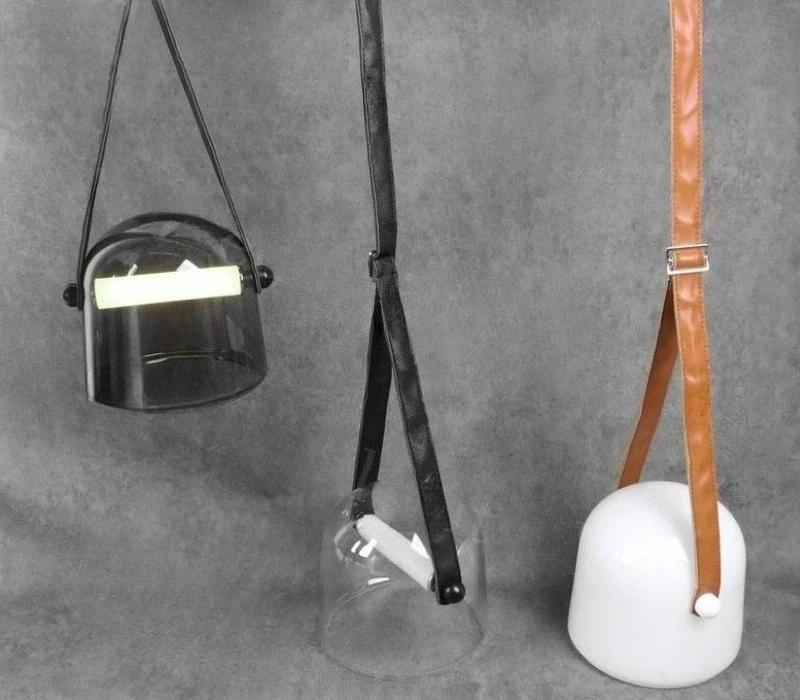 Nordic Glass Hanging Lamps Luminaire Leather Pendant Light Fixture Kitchen Living Room Bedroom Lighting Bedside Designer Decor