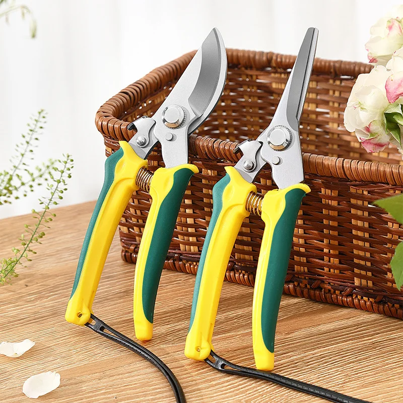 BypassBypass Pruning Shears 3CR13 Steel Labor Saving Spring Secateurs for Indoor Potted Plants Flower Fruit Tree Branch Trimming