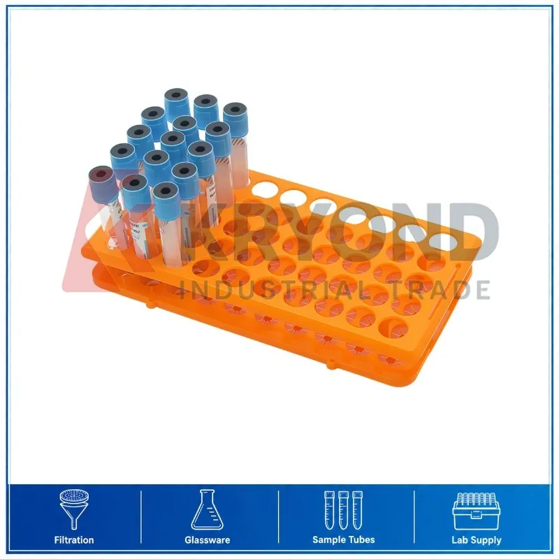 Orange Plastic Centrifuge Tube Rack 5mL 50 Holes 18mm Laboratory Holder Storage Container Research Series Model Accessory Option