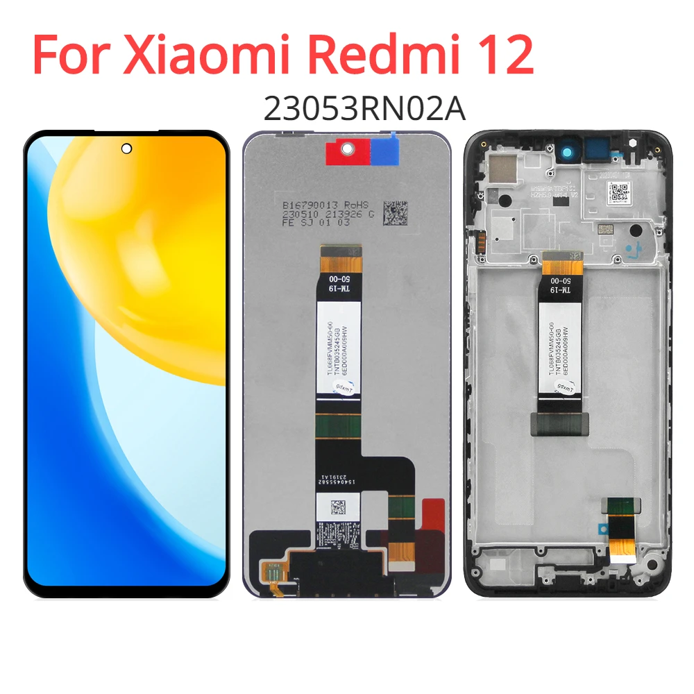 

6.79" For Xiaomi Redmi 12 LCD Display Touch Panel Screen Digitizer Assembly For Redmi 12 Display 23053RN02A Replacement