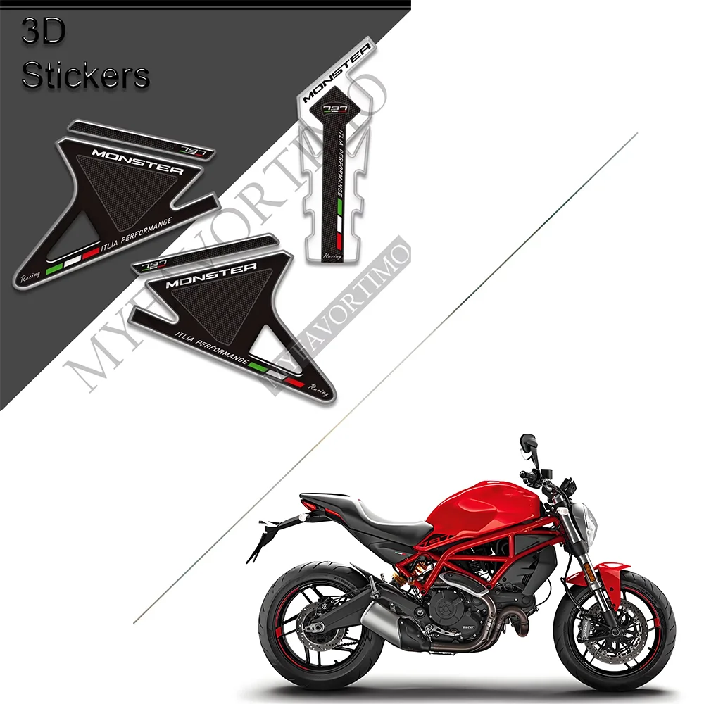 

For Ducati Monster 797 Motorcycle Stickers Decals Gas Fuel Oil Kit Knee Protection TankPad Tank Pad Grips