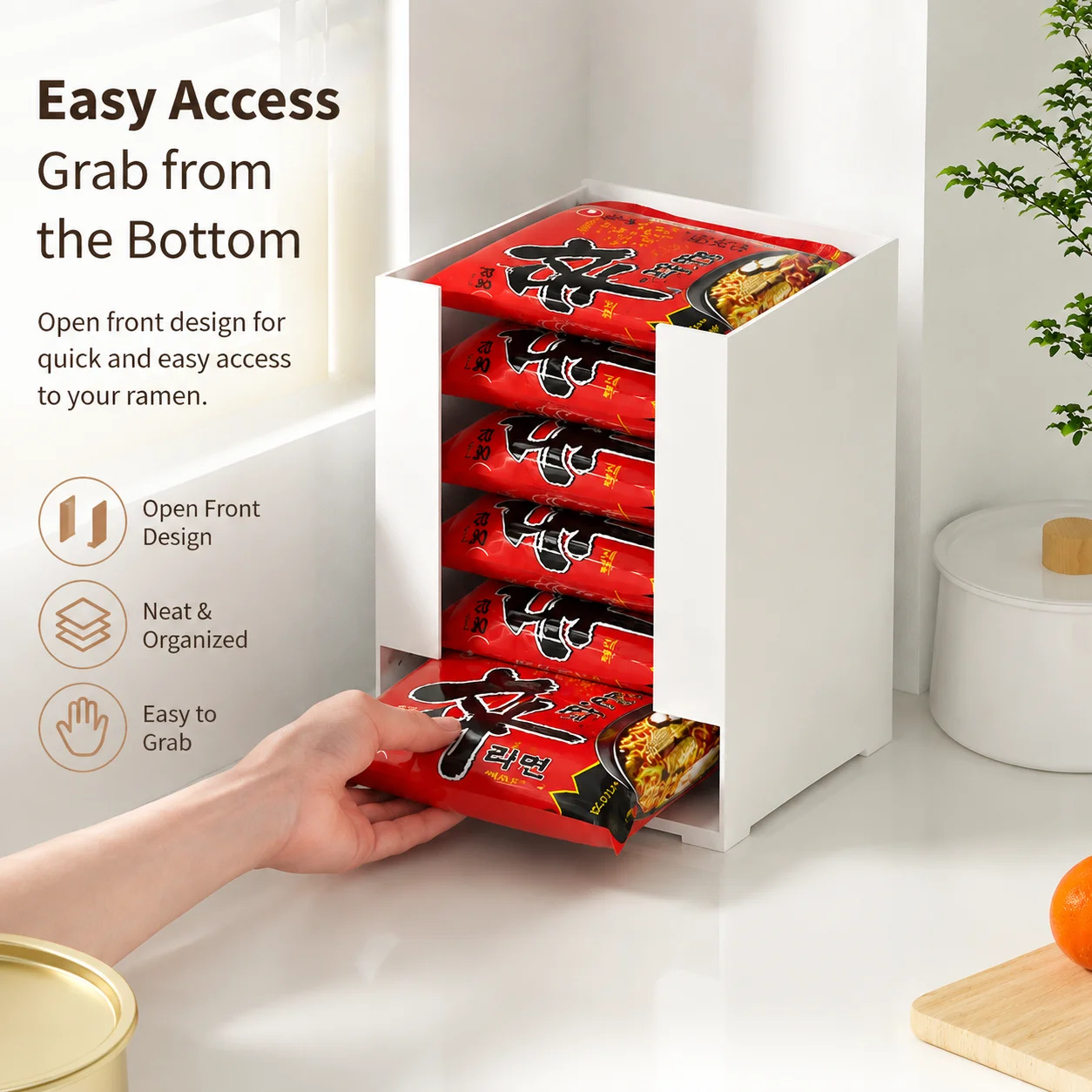 Desktop Storage Organizer Box Transparent Plastic Book Magazine Holder Makeup Mask Storage Container Cabinet Kitchen Drawer
