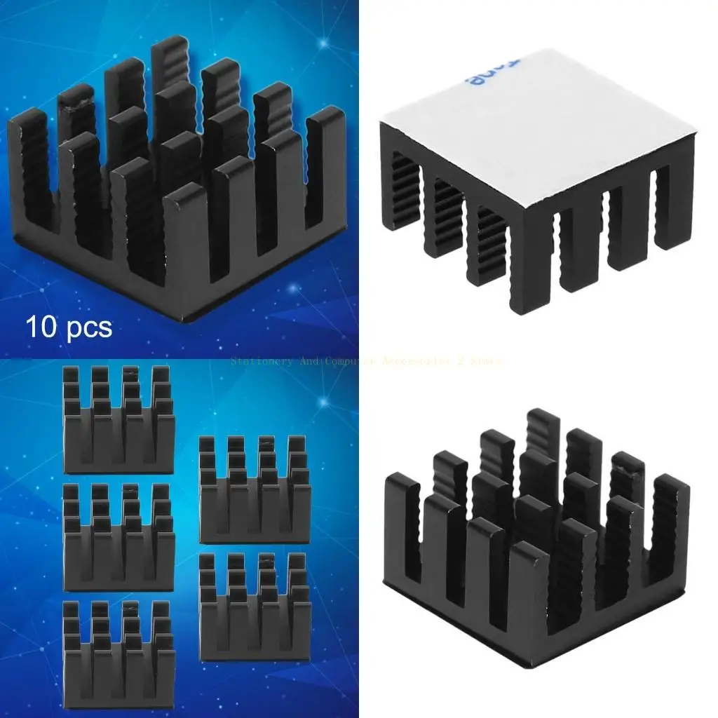 

10pcs 14x14x8mm Алюминиевый охлаждающий плавник с тепловой лентой для Cooli