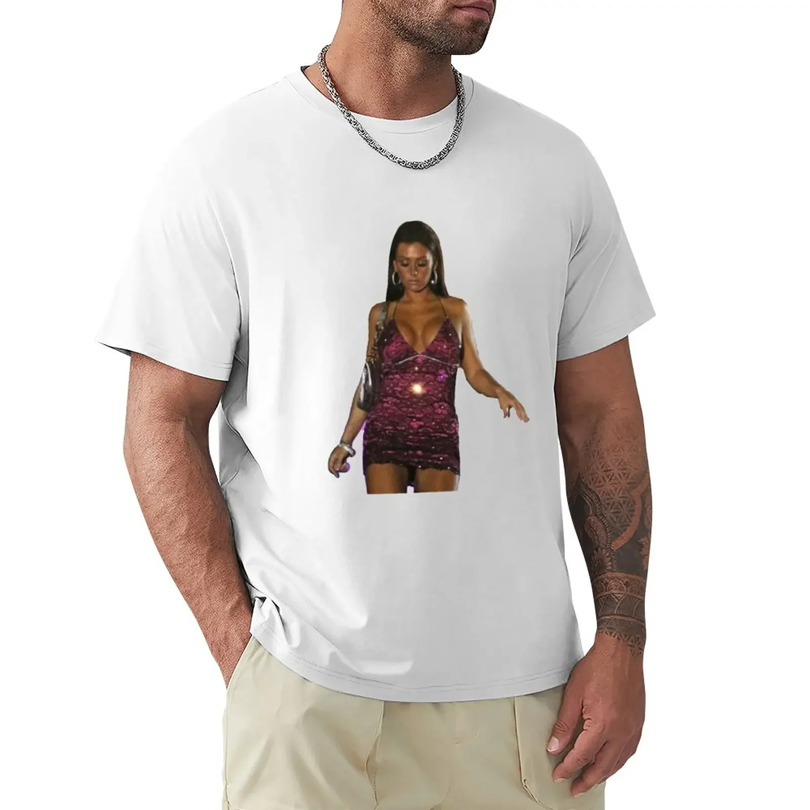 jwoww dress pink jersey shore T-Shirt customs design your own blanks heavy weight t shirts for men