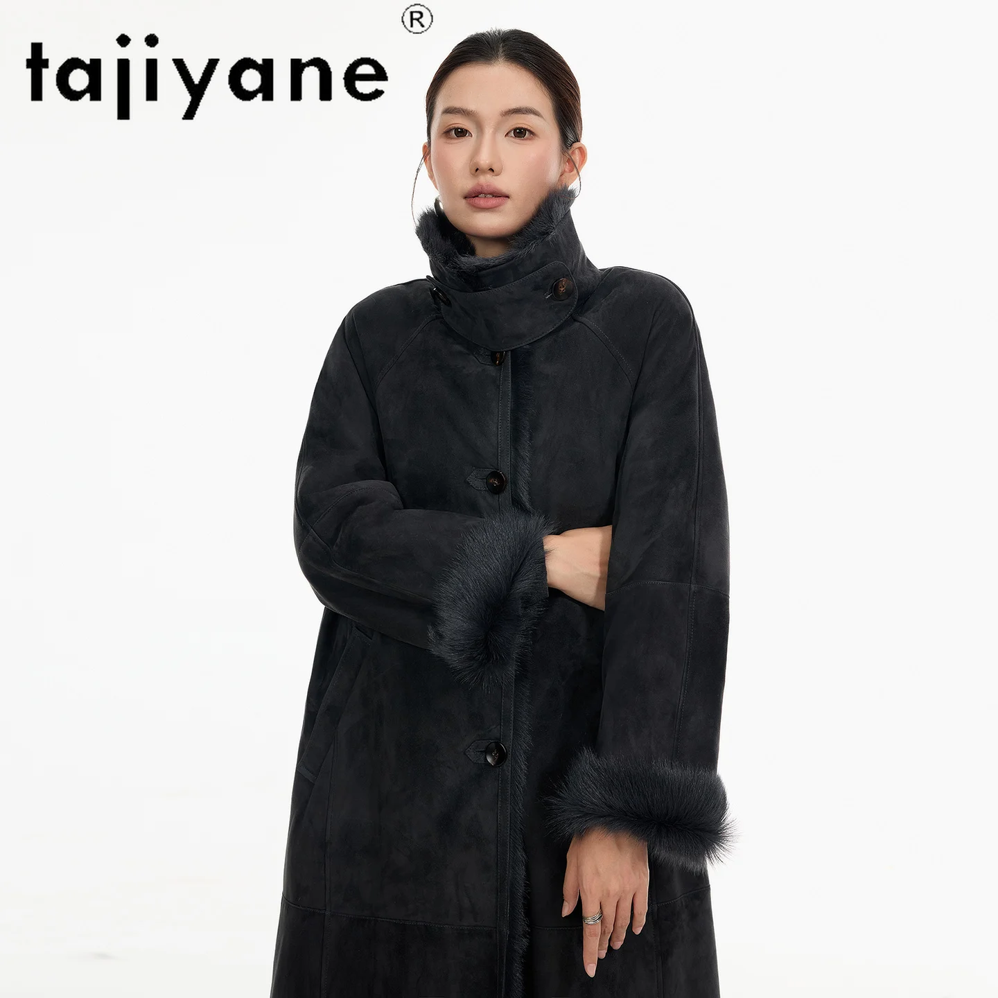 TAJIYANE Natural Tuscany Wool Sheepskin Coat High Quality Long Real Fur Coats Woman Clothing 2025 Winter Outerwears шуба женская