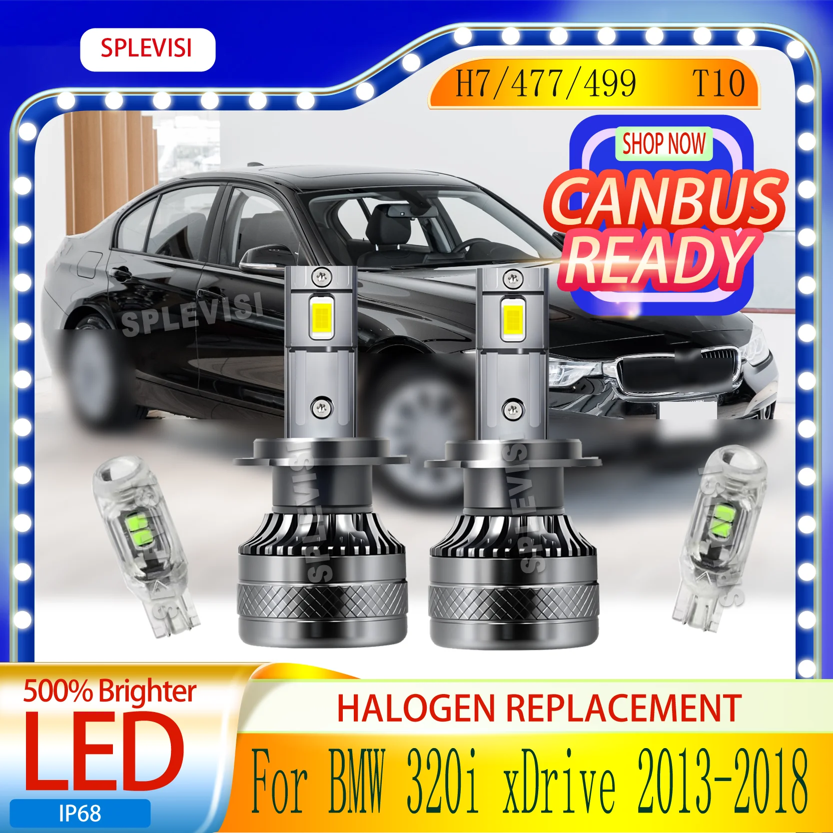 

H7 477 Warranty Power Durable Design for Safer Night drives LED HEADLIGHT For BMW 320i xDrive 2013 2014 2015 2016 2017 2018