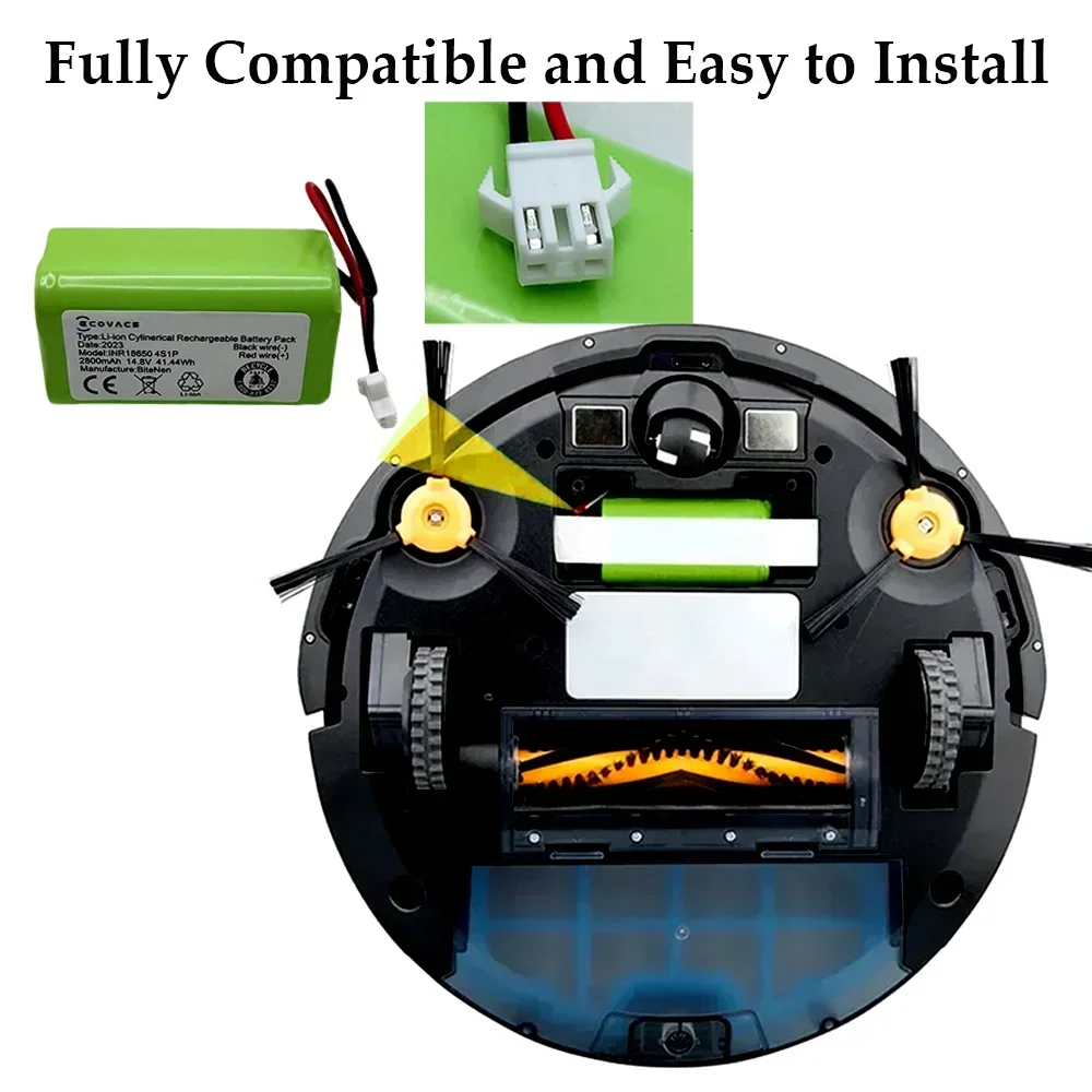 

4S1P 14.4V 2800mAh Li-ion Battery for Conga Excellence 990 1090 Ecovacs Deebot N79S N79 DN622 Eufy Robovac 11 11S 12 35C X500