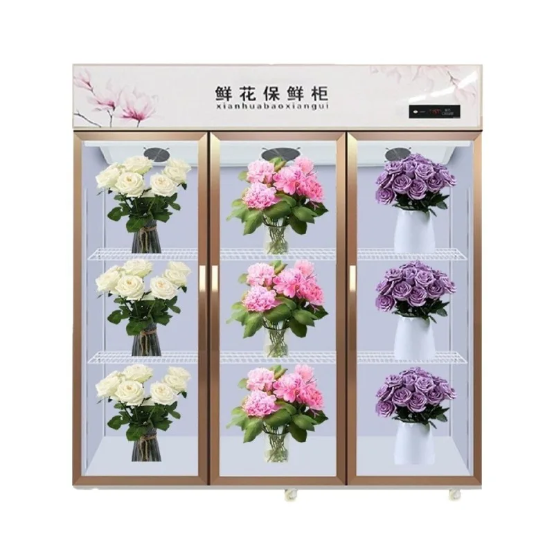 

Flower fresh-keeping cabinet Flower shop refrigerated display cabinet Double door Three doors Air-cooled bouquet Fruit