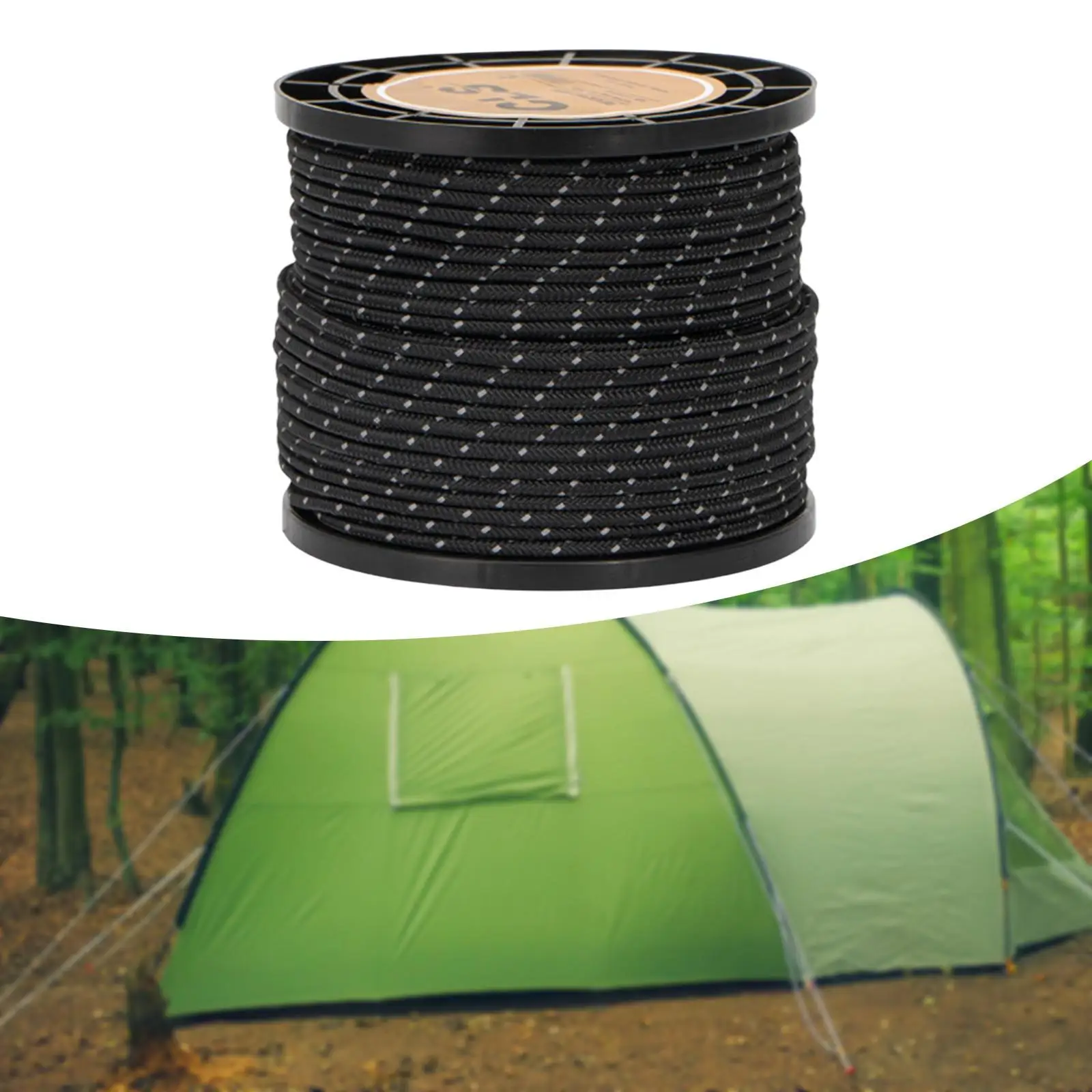 Solid Braid Tent Rope Reflective Guy Line Cord Camping Rope Adjustable Tensioner for Outdoor Canopy Solid Braid Tent Rope Reflective Guy Line Cord Camping Rope Adjustable Tensioner for Outdoor Canopy