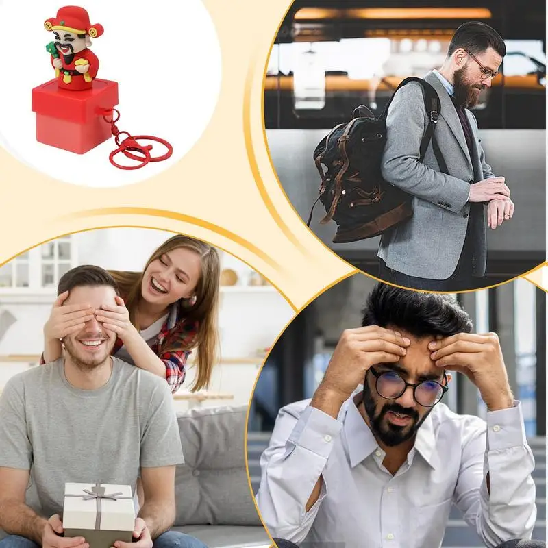 Porte-clés drôle de dessin animé, pendentif de sac à dos, jouet à main portable avec son, pendentif de sac à dos pour portefeuille de voiture