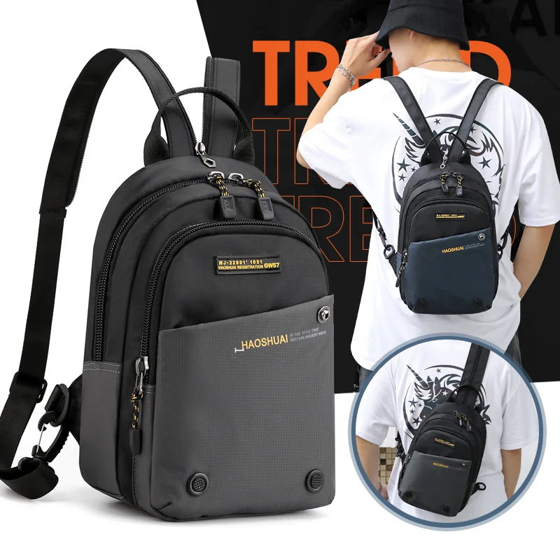 

Men Nylon Small Backpack Rucksack Military Multi-Functional Casual Travel Male Messenger Cross Body Chest Bags Knapsack Daypack